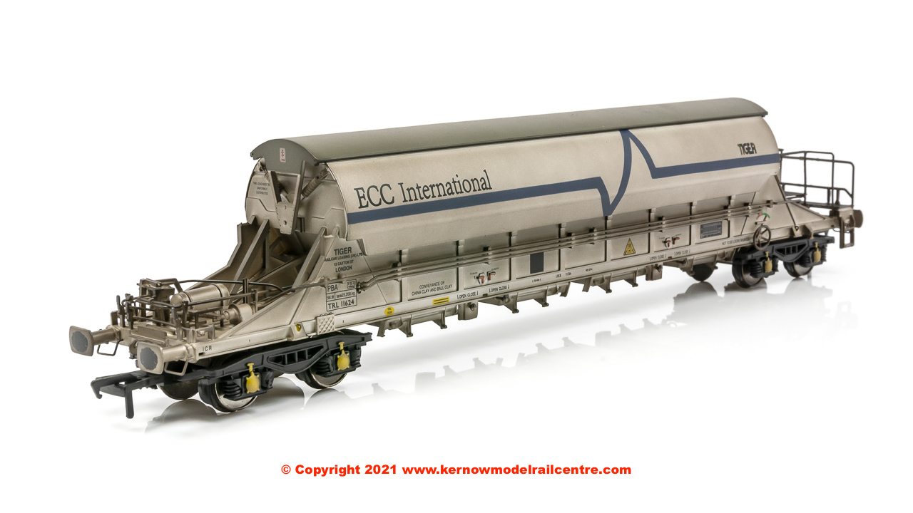 E87031 EFE Rail PBA TIGER China Clay Wagon number TRL 11624 in ECC International (white) livery and weathered finish